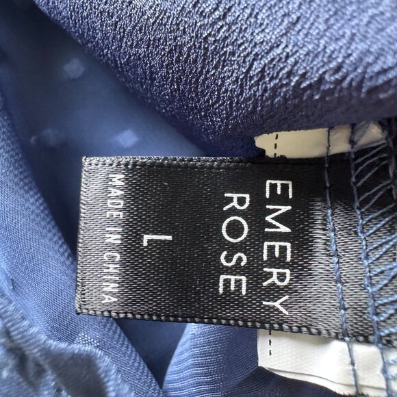 Emery Rose Blue Textured Blouse Size L - Picture 6 of 6